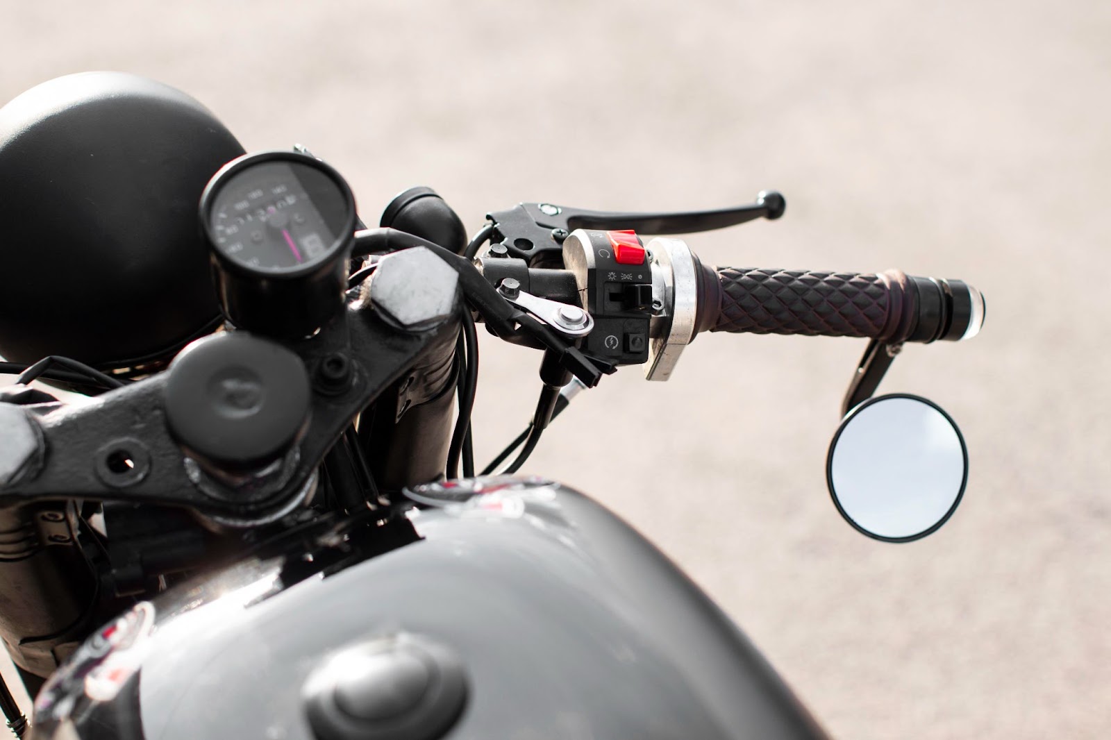 Close up of bike handle